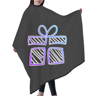 Personality  Birthday Giftbox Sketch Blue Gradient Vector Icon Hair Cutting Cape