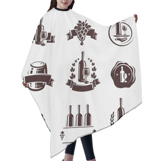 Personality  Wine Labels Set. Hair Cutting Cape