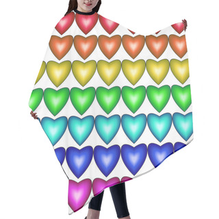Personality  Seamless Pattern With Hearts In Rainbow Colors Hair Cutting Cape