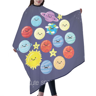 Personality  Seamless Pattern With Planets Hair Cutting Cape