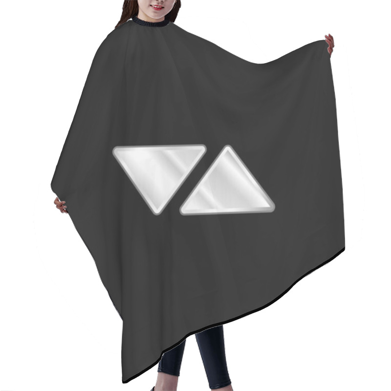 Personality  Arrows Triangles Pointing To Opposite Sides Silver Plated Metallic Icon Hair Cutting Cape