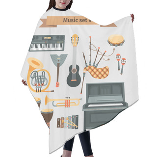 Personality  Set Of Musical Instruments Hair Cutting Cape