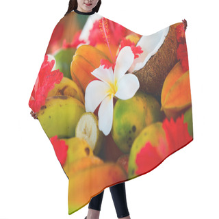 Personality  Coconuts, Fruits And Tropical Flowers Hair Cutting Cape