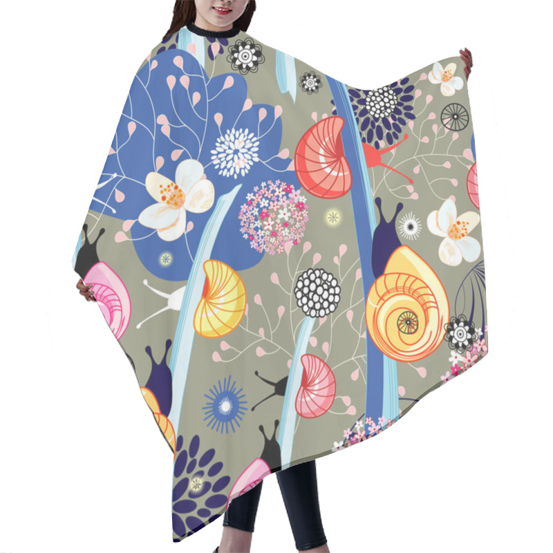 Personality  Flower texture with snails hair cutting cape