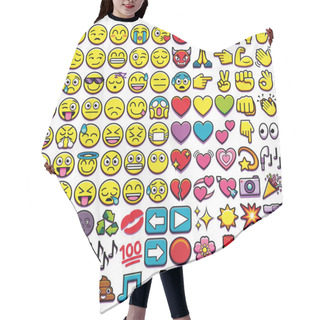 Personality  Set Of Different 110 Emojis Isolated On White Background Hair Cutting Cape