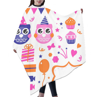 Personality  Owl Birthday Party Design Elements Hair Cutting Cape