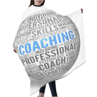 Personality  Coaching Concept In Sphere Tag Cloud Hair Cutting Cape