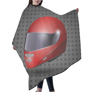 Personality  Racing Red Helmet Isolated On Black Background Hair Cutting Cape