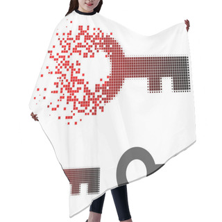 Personality  Broken Pixel Halftone Key Icon Hair Cutting Cape