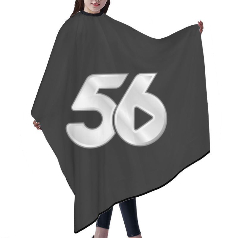 Personality  56 Social Logo silver plated metallic icon hair cutting cape