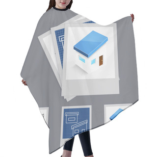 Personality  House Building Steps Vector Hair Cutting Cape