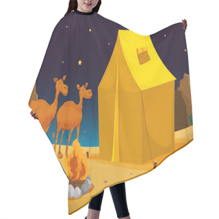 Personality  Camels And Tent Hair Cutting Cape