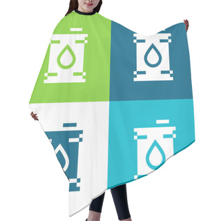 Personality  Barrel Flat Four Color Minimal Icon Set Hair Cutting Cape