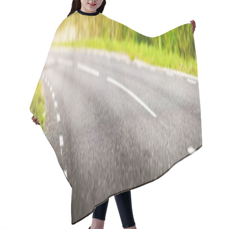 Personality  Road Panorama On Sunny Spring Day Hair Cutting Cape