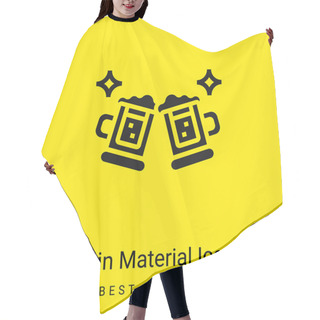 Personality  Beer Minimal Bright Yellow Material Icon Hair Cutting Cape