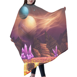 Personality  Illustration Of A Fantastic Landscape - The Red Planet Hair Cutting Cape