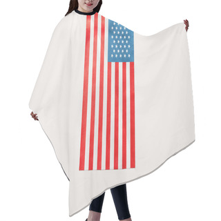 Personality  Top View Of Usa Flag On White Background With Copy Space Hair Cutting Cape