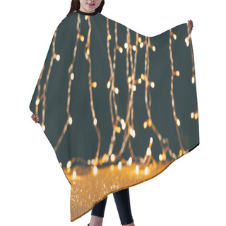 Personality  Sparkling Sequins And Garland Light, Christmas Concept Hair Cutting Cape
