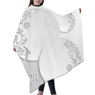 Personality  Vector Gray Floral Background Hair Cutting Cape