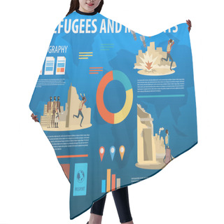 Personality  Refugee Crisis Infographic Template Hair Cutting Cape