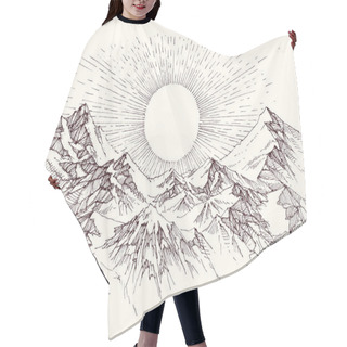 Personality  Sun Rise Over The Mountains Panorama Hair Cutting Cape