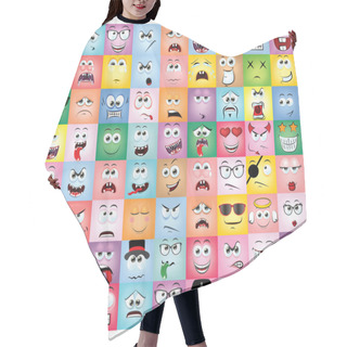 Personality  Cartoon Emotions Set Hair Cutting Cape