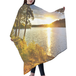 Personality  Sunset Over Lake Hair Cutting Cape