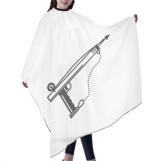 Personality  Speargun Black Line Vector Icon Hair Cutting Cape