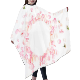 Personality  Frame Made Of Pink Roses Petals  Hair Cutting Cape