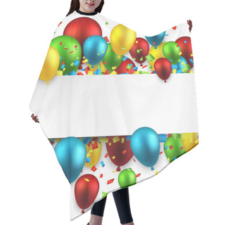 Personality  Celebrate Colorful Background With Balloons. Hair Cutting Cape