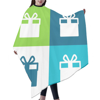 Personality  Big Gift Flat Four Color Minimal Icon Set Hair Cutting Cape