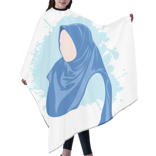 Personality  Colorful Hijab Illustration, A Simple Flat Design Hair Cutting Cape