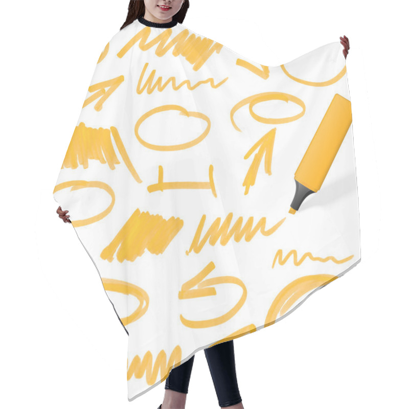 Personality  colored highlighter with markings hair cutting cape