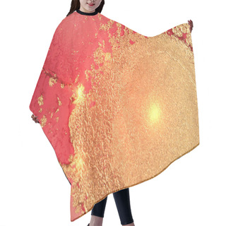 Personality  Abstract Gold, Red And Raspberry Marble Pattern With Sparkles Hair Cutting Cape