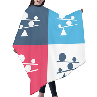 Personality  Balance Blue And Red Four Color Minimal Icon Set Hair Cutting Cape