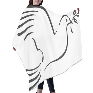 Personality  Vector White Dove With Branch Hair Cutting Cape