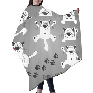 Personality  Funny Cats. Hair Cutting Cape