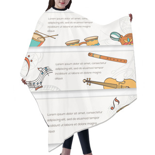Personality  Latino Musical Instruments Banners Hair Cutting Cape