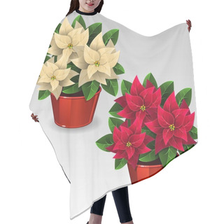 Personality  White And Red Poinsettia Hair Cutting Cape