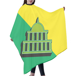 Personality  American Government Building Green And Yellow Modern 3d Vector Icon Logo Hair Cutting Cape