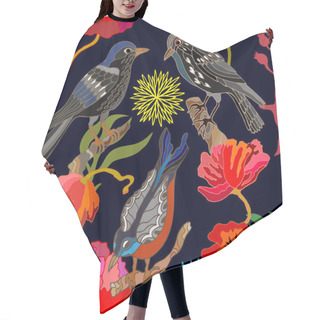Personality  Japanese Garden. Seamless Oriental Pattern With Victorian Motifs. Hair Cutting Cape