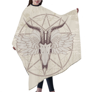 Personality  Pentagram With The Image Of A Goat Skull Hair Cutting Cape