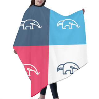 Personality  Anteater Blue And Red Four Color Minimal Icon Set Hair Cutting Cape