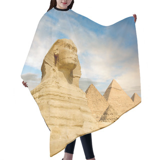 Personality  Famouse Sphinx And The Great Pyramids Under Interesting Evening Clouds, Cairo, Egypt Hair Cutting Cape