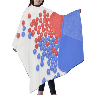 Personality  Red And Blue Colour Samples Hair Cutting Cape