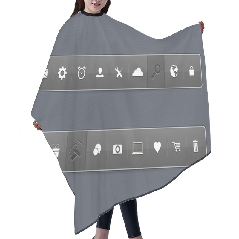 Personality  Office Icon Set Vector Illustration  Hair Cutting Cape