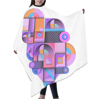 Personality  Trendy Curvy Geometric Memphis Elements Colorful Design. Retro 90s Style Texture, Pattern And Elements. Modern Abstract Culture Background Design And Cover Template. Hair Cutting Cape