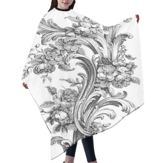 Personality  Antique Floral Scroll Hair Cutting Cape