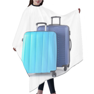Personality  Suitcases On White Background Hair Cutting Cape