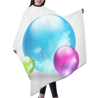 Personality  Abstract Colored Bubbles. Vector Illustration. Hair Cutting Cape